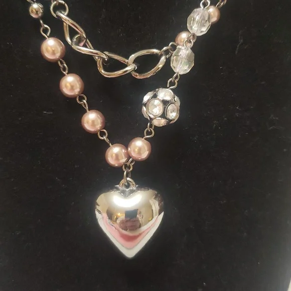 Heart/ Beads Chain Necklace - Picture 2 of 8